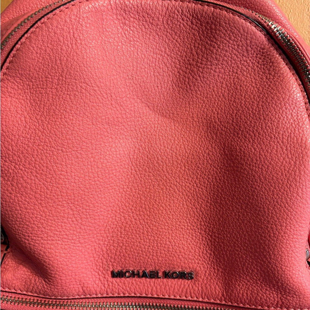 Michael Kors Pink coral Leather purse medium Backpack - Picture 3 of 10